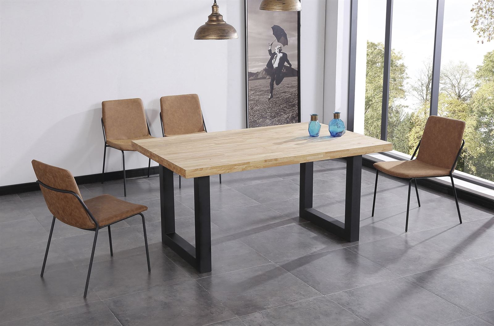 MESA COMEDOR 160 CMS NORDISH-NEGRO - Imagen 2